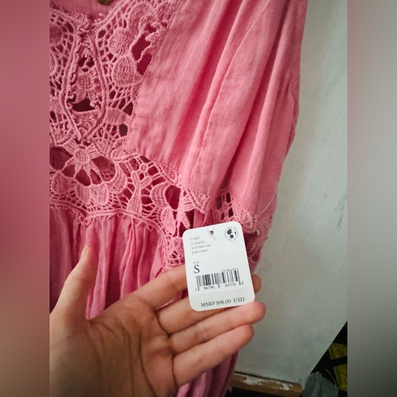 NWT Free People Dress 'ILEKTRA' in Pink Sz S Dusky Pink - Picture 7 of 8